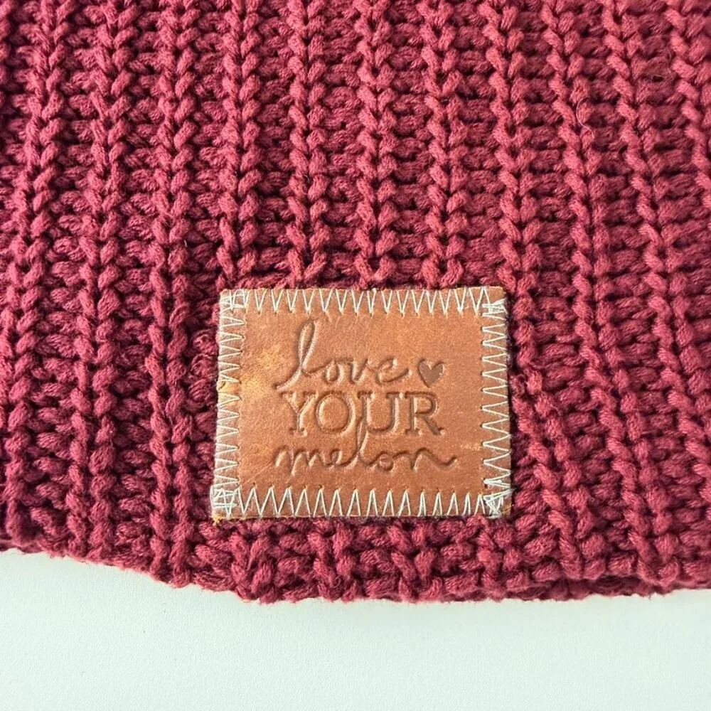 Love Your Melon Beanie For Men & Women One Size Burgundy Winter Hat Made In USA